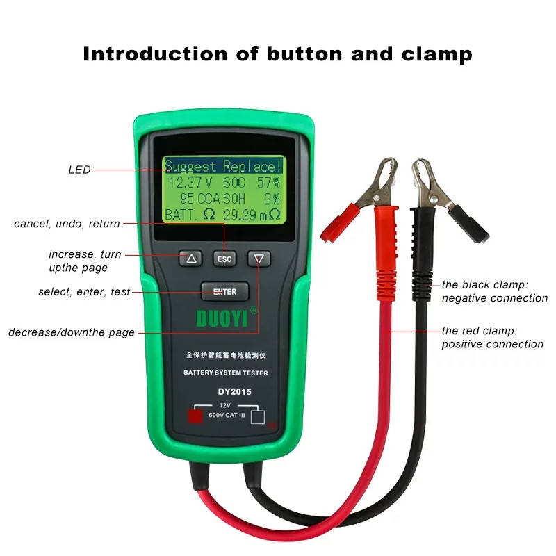 Тестер автомобильных аккумуляторов (АКБ) DUOYI DY2015 12V Battery Tester анализатор акб
Тестер автомобильных аккумуляторов (АКБ) DUOYI DY2015 12V Battery Tester анализатор акб