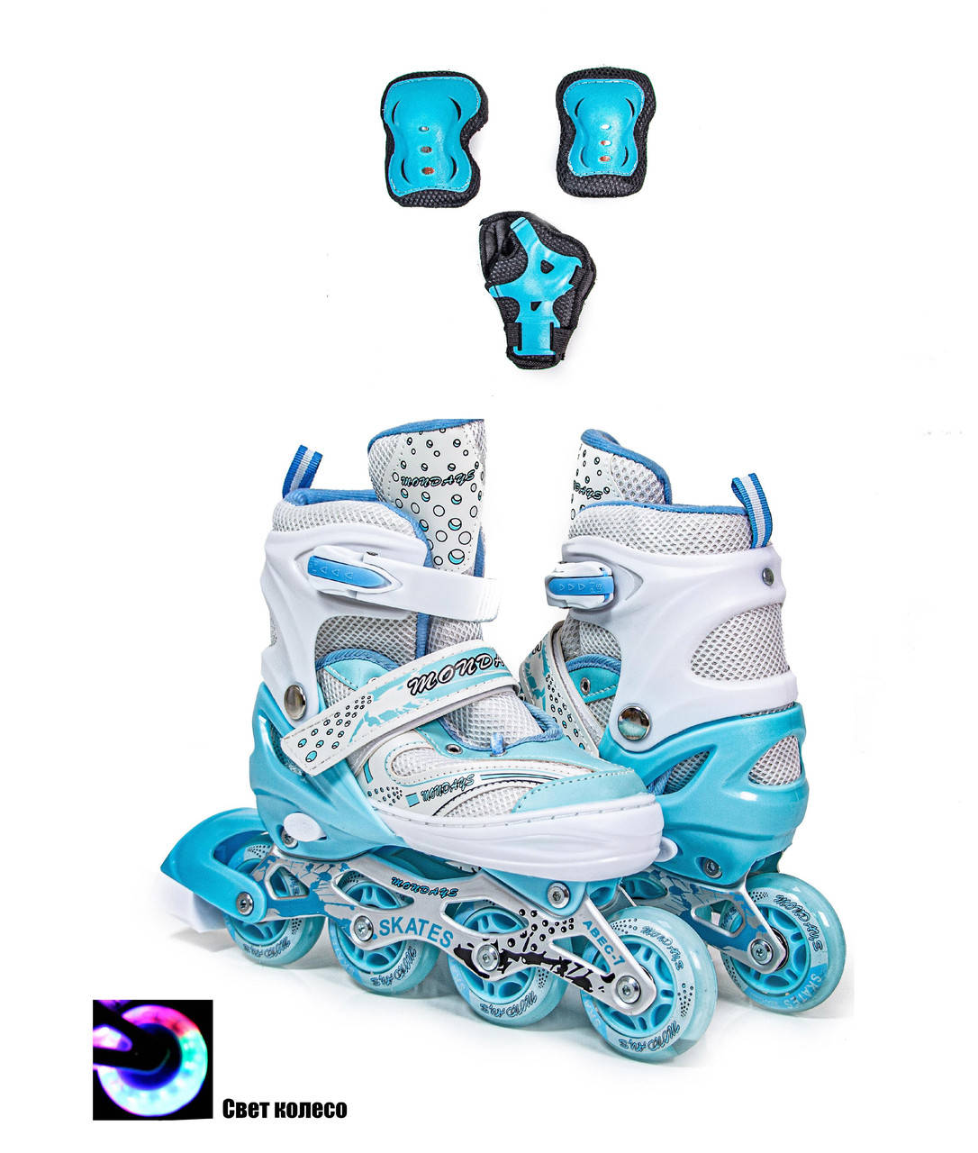 +Подарок Ролики детские с комплектом защиты Happy Tiffany. Размеры 29-33,34-37,38-42, Бирюзовый
+Подарок Ролики детские с комплектом защиты Happy Tiffany. Размеры 29-33,34-37,38-42, Бирюзовый