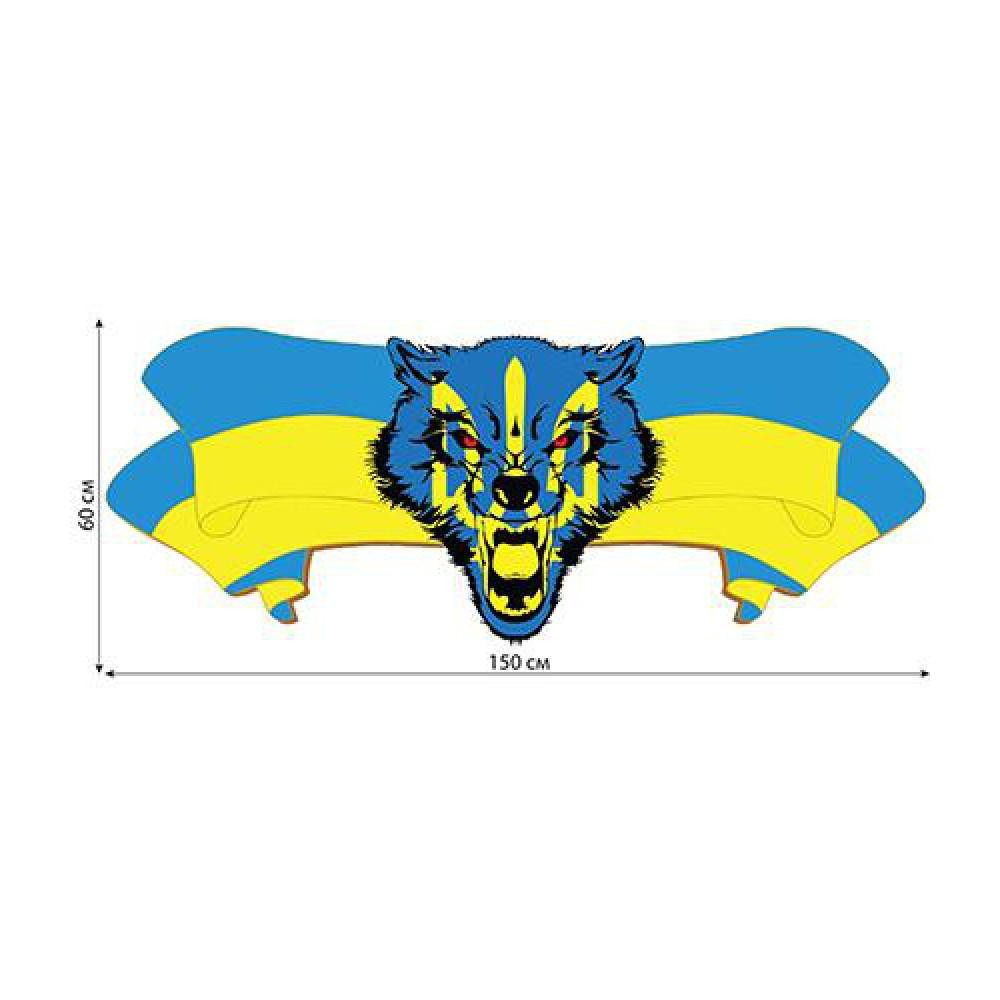Наклейка на автомобиль Волк флаг Украины / Автоорнамент Н-037
