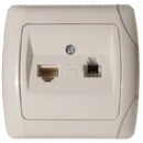 Компьютерная розетка + телефонная розетка ( RJ 45 CAT 5e + RJ 11 ) оптом, смотрите прайс-лист Слоновая кость
Компьютерная розетка + телефонная розетка ( RJ 45 CAT 5e + RJ 11 ) оптом, смотрите прайс-лист Слоновая кость