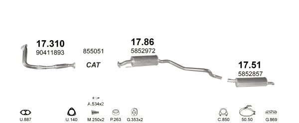 Глушитель (выхлопная система) OPEL ASTRA F 1.7d (дизель) (91-95гг) (Астра Ф) универсал (17DR) (с катализатором
Глушитель (выхлопная система) OPEL ASTRA F 1.7d (дизель) (91-95гг) (Астра Ф) универсал (17DR) (с катализатором