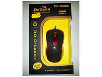 Мышь DeTech DE-5066G Rubber Shiny Black/Red, USB