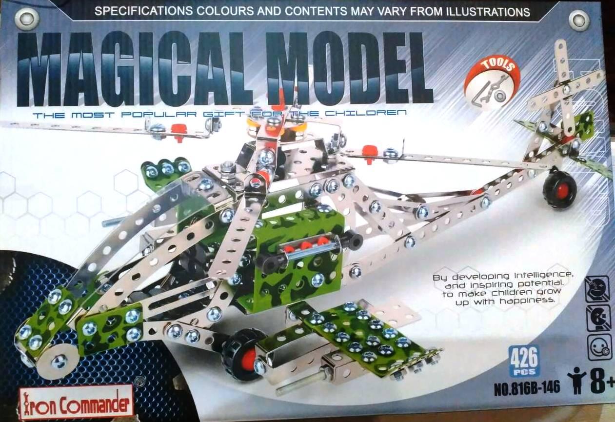 Конструктор Iron Commander 816B-146 металлический Magical Model Вертолет на 426 дет. в коробке 41x28x5 см
Конструктор Iron Commander 816B-146 металлический Magical Model Вертолет на 426 дет. в коробке 41x28x5 см