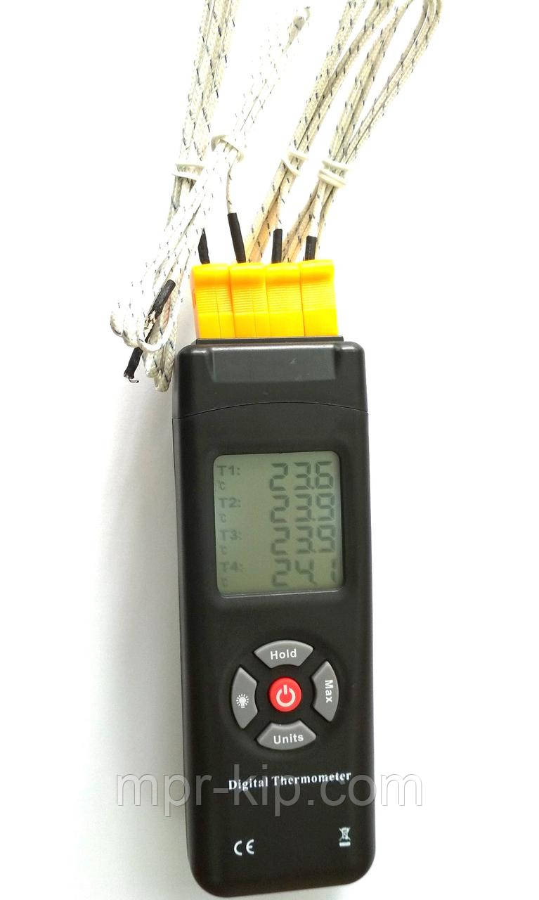 Четырёхканальный термометр NKTECH MPR-9815 (от -50 до +1350 °C) с термопарой К-типа
Четырёхканальный термометр NKTECH MPR-9815 (от -50 до +1350 °C) с термопарой К-типа