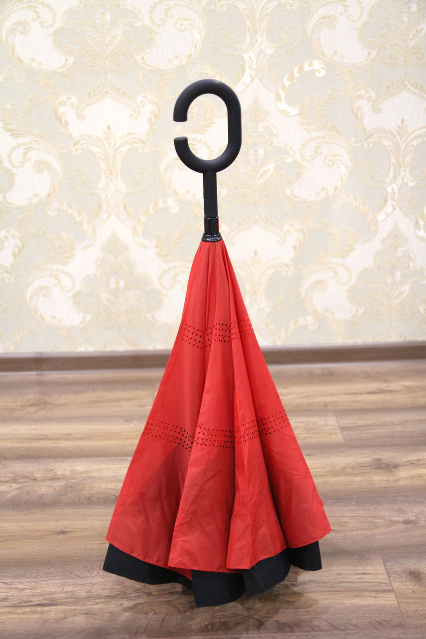 Ветрозащитный красный умный зонт трость наоборот Up-brella полуавтомат обратного сложения(антизонт), Черный верх разноцветный внутри
Ветрозащитный красный умный зонт трость наоборот Up-brella полуавтомат обратного сложения(антизонт), Черный верх разноцветный внутри