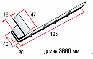 Планка «Фаска» белая Т-08. 3.66 м