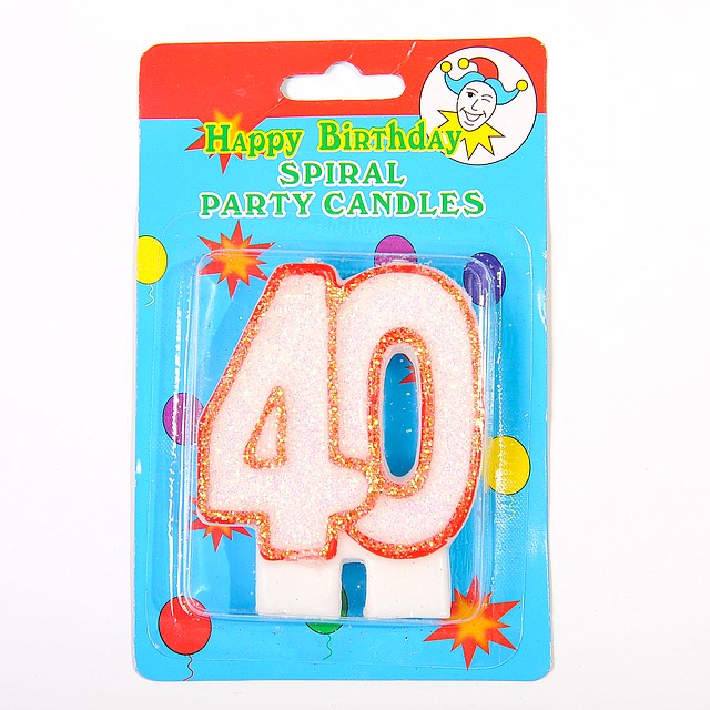 Свеча в торт на день рождения цифра "40" юбилейная с блестками