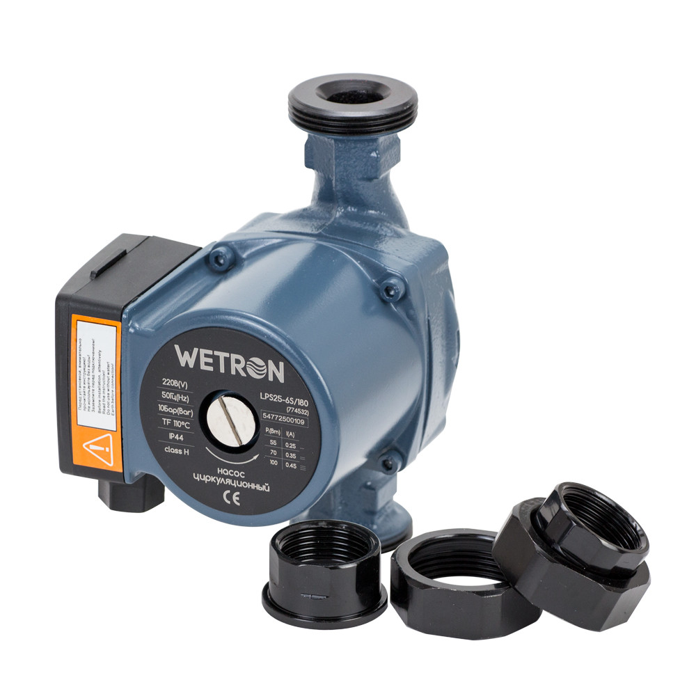 Насос циркуляц 100Вт Hmax 6м Qmax 75л/мин Ø1½" 180мм + гайки Ø1" Wetron wetron 774532
Насос циркуляц 100Вт Hmax 6м Qmax 75л/мин Ø1½" 180мм + гайки Ø1" Wetron wetron 774532