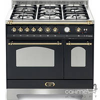 Кухонные плиты Lofra Газовая плита, 2 электрические духовки Lofra Dolcevita 90 Double Oven RNMD96MFTE/Ci BLACK/BRASS