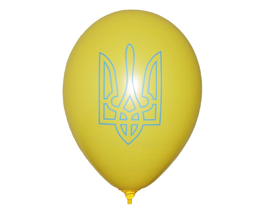 Воздушные шарики Трезубец желтый 10" (25см)