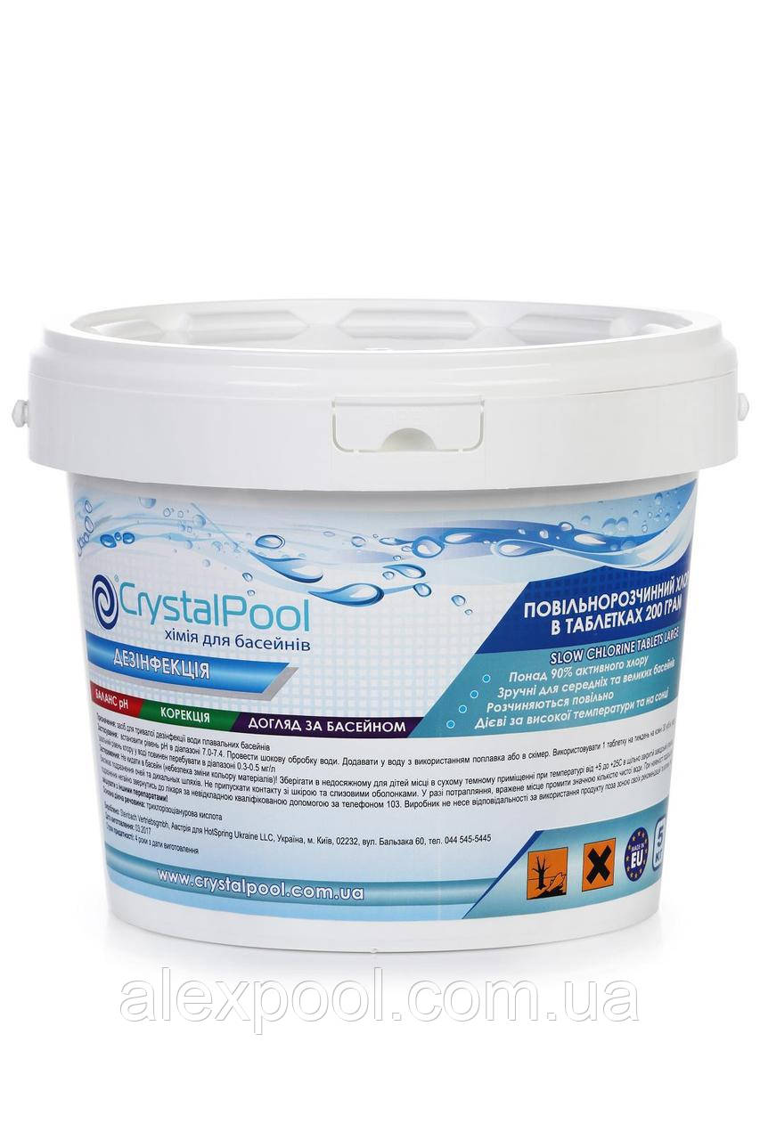 Crystal Pool Slow Chlorine Tablets Large - Длительный хлор, содержат более 90% активного хлора табл 200гр 5 кг
Crystal Pool Slow Chlorine Tablets Large - Длительный хлор, содержат более 90% активного хлора табл 200гр 5 кг