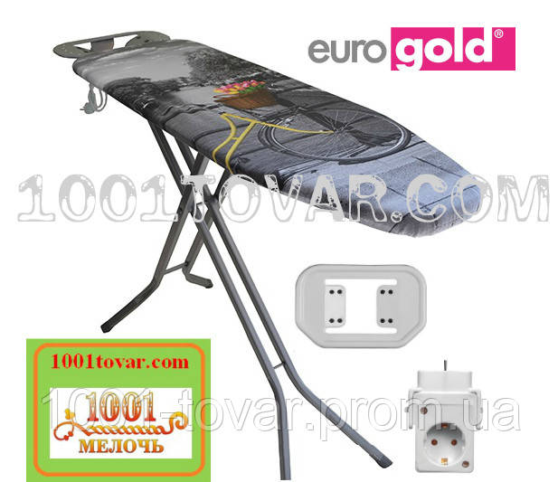 Гладильная доска "Eurogold Aero Max" (120х38 см.) на термопластиковой основе с розеткой и чехлом, Разные
Гладильная доска "Eurogold Aero Max" (120х38 см.) на термопластиковой основе с розеткой и чехлом, Разные