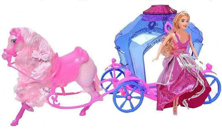 Кукла "Jinni" с каретой и лошадью