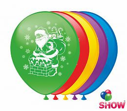 Воздушные шарики "Дед Мороз" 1 ст. шелкография 12" (30 см)  ТМ Show