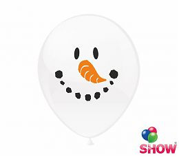 Воздушные шарики "Снеговик"  шелкография 12" (30 см)  ТМ Show