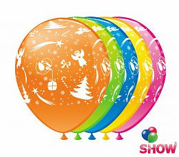 Воздушные шарики "Новогодний"  шелкография 12" (30 см)  ТМ Show