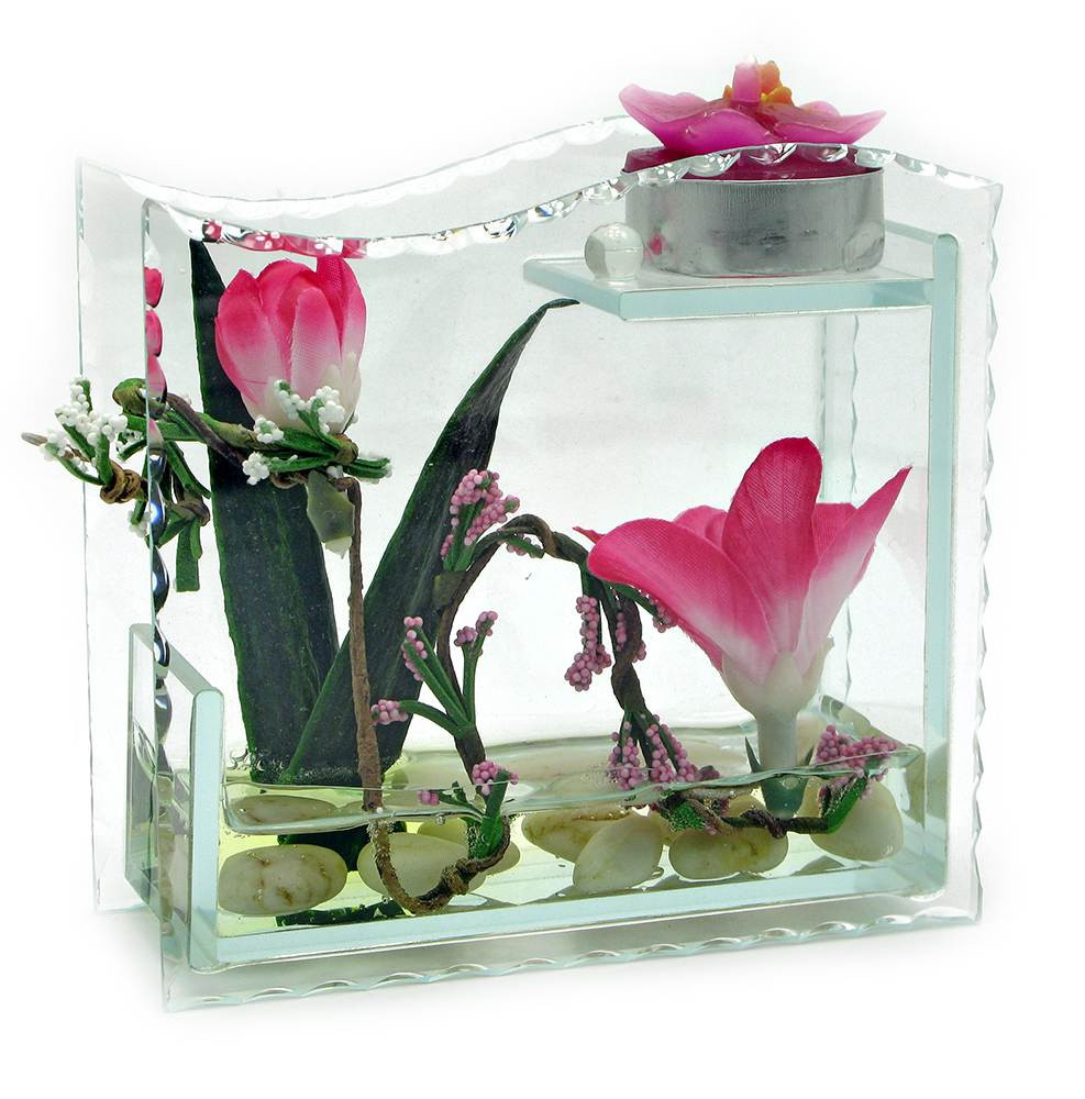 Декоративный цветок в стекле