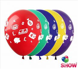 Воздушные шарики "Деньги"  шелкография 12" (30 см)  ТМ Show