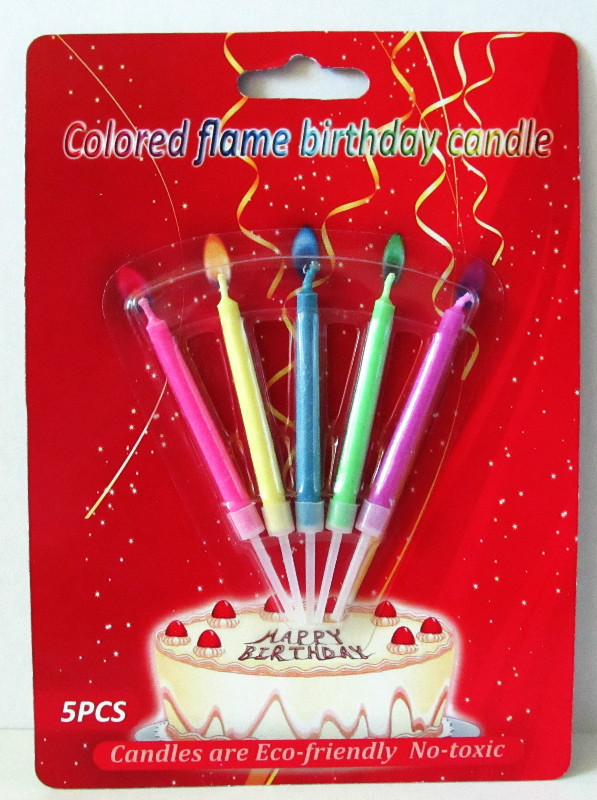 Набор свечей для торта с разноцветными огоньками.(5 штук). Свечи на торт