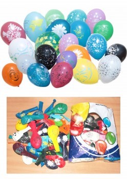 Воздушные шарики оптом. Шарики с различными рисунками (ассорти)