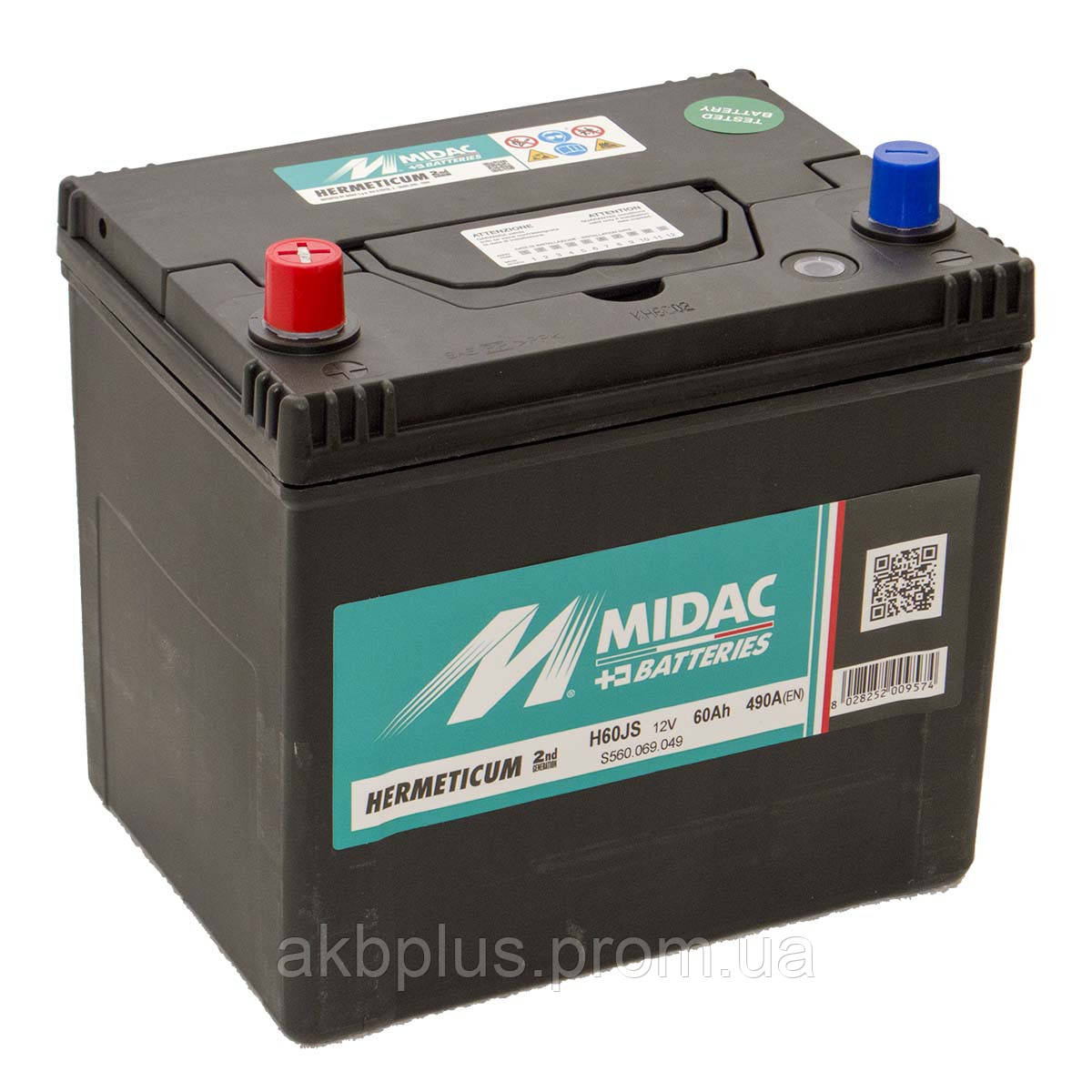 Аккумулятор 6СТ-60A MIDAC HERMETICUM Asia, 12V, 60Ah, (+/-), Мидак Герметикум Азия, 12В, 60Ач, EN460А
Аккумулятор 6СТ-60A MIDAC HERMETICUM Asia, 12V, 60Ah, (+/-), Мидак Герметикум Азия, 12В, 60Ач, EN460А