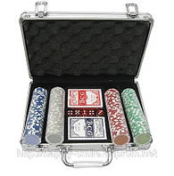 Покерный набор на 200 фишек без номинала в алюминиевом кейсе, подарок мужчине на 23 февраля