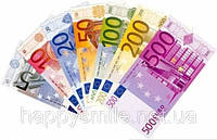 Деньги сувенирные 500, 200, 50 и 20 евро