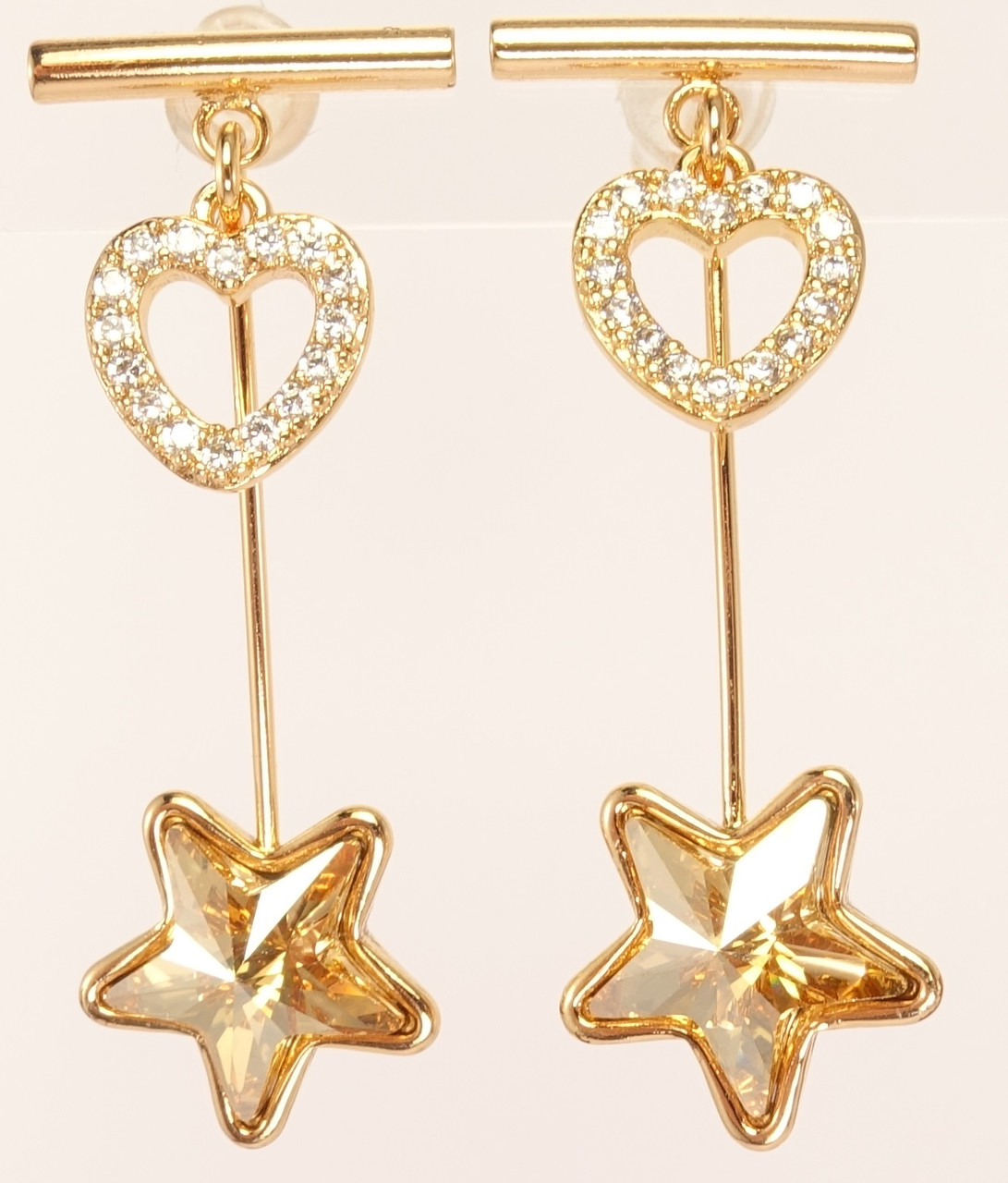 Серьги ХР Позолота 18K с кристаллами Swarovski гвоздики "Сердечко Цирконий и Кристалл Звездочка"
Серьги ХР Позолота 18K с кристаллами Swarovski гвоздики "Сердечко Цирконий и Кристалл Звездочка"