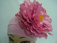 Шапочка розовая с розовым пионом 18 см, фото 1