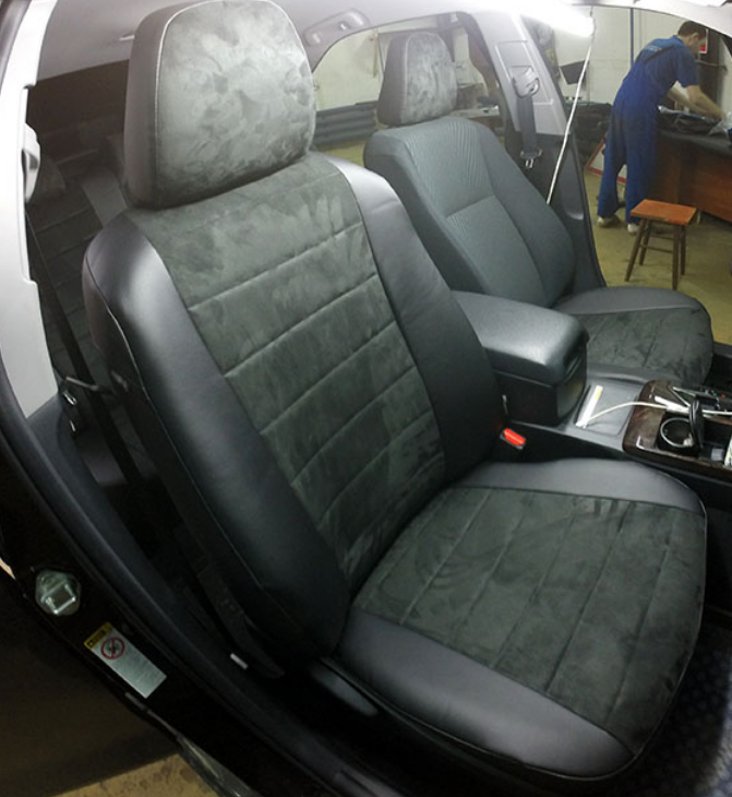 Чехлы на сиденья Фольксваген Т5 (Volkswagen T5) 1+1 (модельные, экокожа+Алькантара, отдельный подголовник)
Чехлы на сиденья Фольксваген Т5 (Volkswagen T5) 1+1 (модельные, экокожа+Алькантара, отдельный подголовник)
