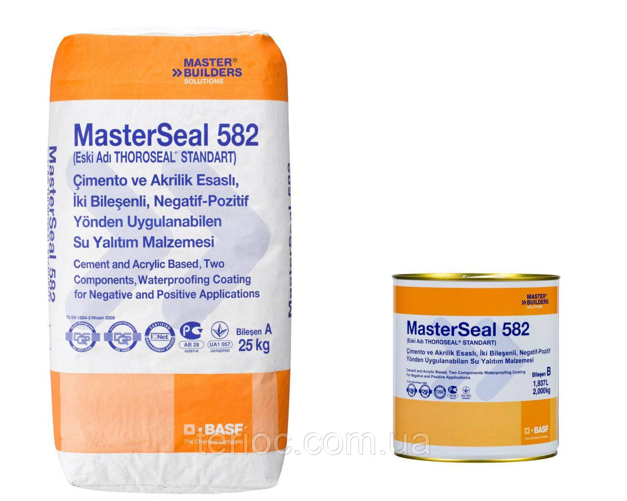 MasterSeal 582 - двухкомпонентный состав на цементно-акриловой основе, используемый для гидроизоляции, 27 кг
MasterSeal 582 - двухкомпонентный состав на цементно-акриловой основе, используемый для гидроизоляции, 27 кг