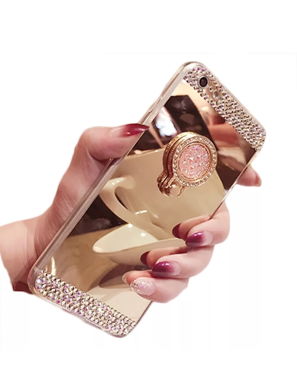 Чехол силиконовый зеркальный с камнями для Iphone 6/6S с кольцом-подставкой золотой, Золотистый
Чехол силиконовый зеркальный с камнями для Iphone 6/6S с кольцом-подставкой золотой, Золотистый