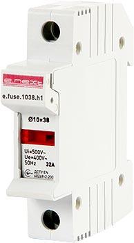 Держатель предохранителя на DIN-рейку e.fuse.1038.h1, под предохранитель 10х38, 1р, 2-32А
Держатель предохранителя на DIN-рейку e.fuse.1038.h1, под предохранитель 10х38, 1р, 2-32А