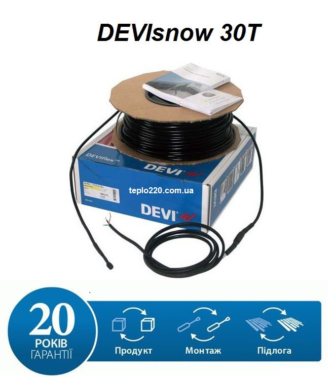 DEVI snow 30T - 14 м., 400 Вт. (при 230В) Нагревательный кабель двухжильный для крыш, желобов и водостоков
DEVI snow 30T - 14 м., 400 Вт. (при 230В) Нагревательный кабель двухжильный для крыш, желобов и водостоков