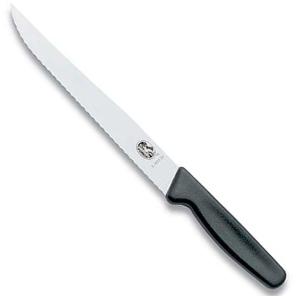 Нож кухонный Victorinox Standart для хлеба с волнистым лезвием из нержавеющей стали черного цвета
Нож кухонный Victorinox Standart для хлеба с волнистым лезвием из нержавеющей стали черного цвета