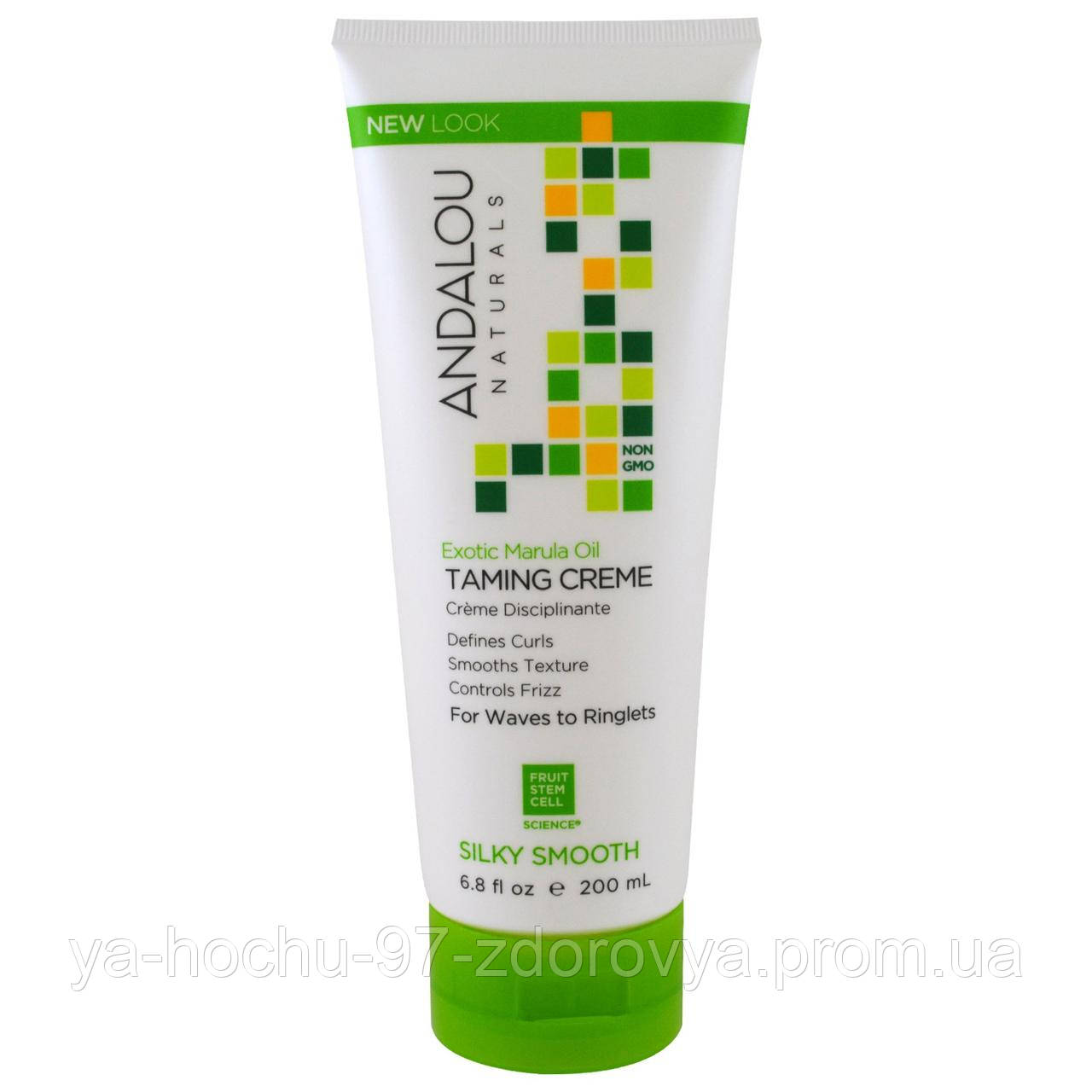 Andalou Naturals, Экзотическое Масло Марулы, Укрощающий Волосы Крем, 6.8 жидких унций (200 мл)
Andalou Naturals, Экзотическое Масло Марулы, Укрощающий Волосы Крем, 6.8 жидких унций (200 мл)