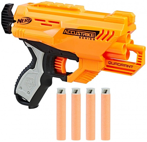 Четырехтактный бластер револьверного типа Elite AccuStrike Quadrant Nerf вращающийся барабан 4 стрелы
Четырехтактный бластер револьверного типа Elite AccuStrike Quadrant Nerf вращающийся барабан 4 стрелы