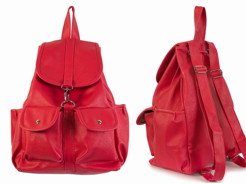 Красный рюкзак для девушки