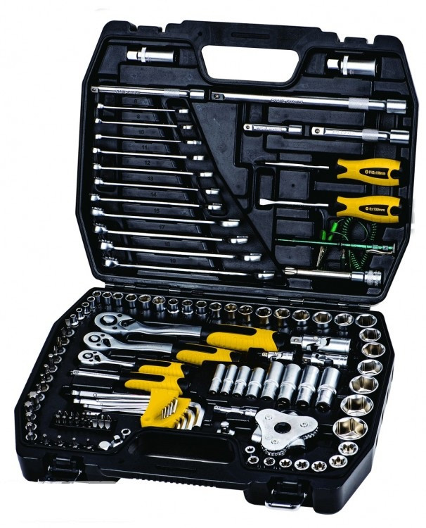 Набор инструментов для автомобиля 1/4", 3/8" и 1/2" 121 шт в кейсе Mastertool 78-5121
Набор инструментов для автомобиля 1/4", 3/8" и 1/2" 121 шт в кейсе Mastertool 78-5121