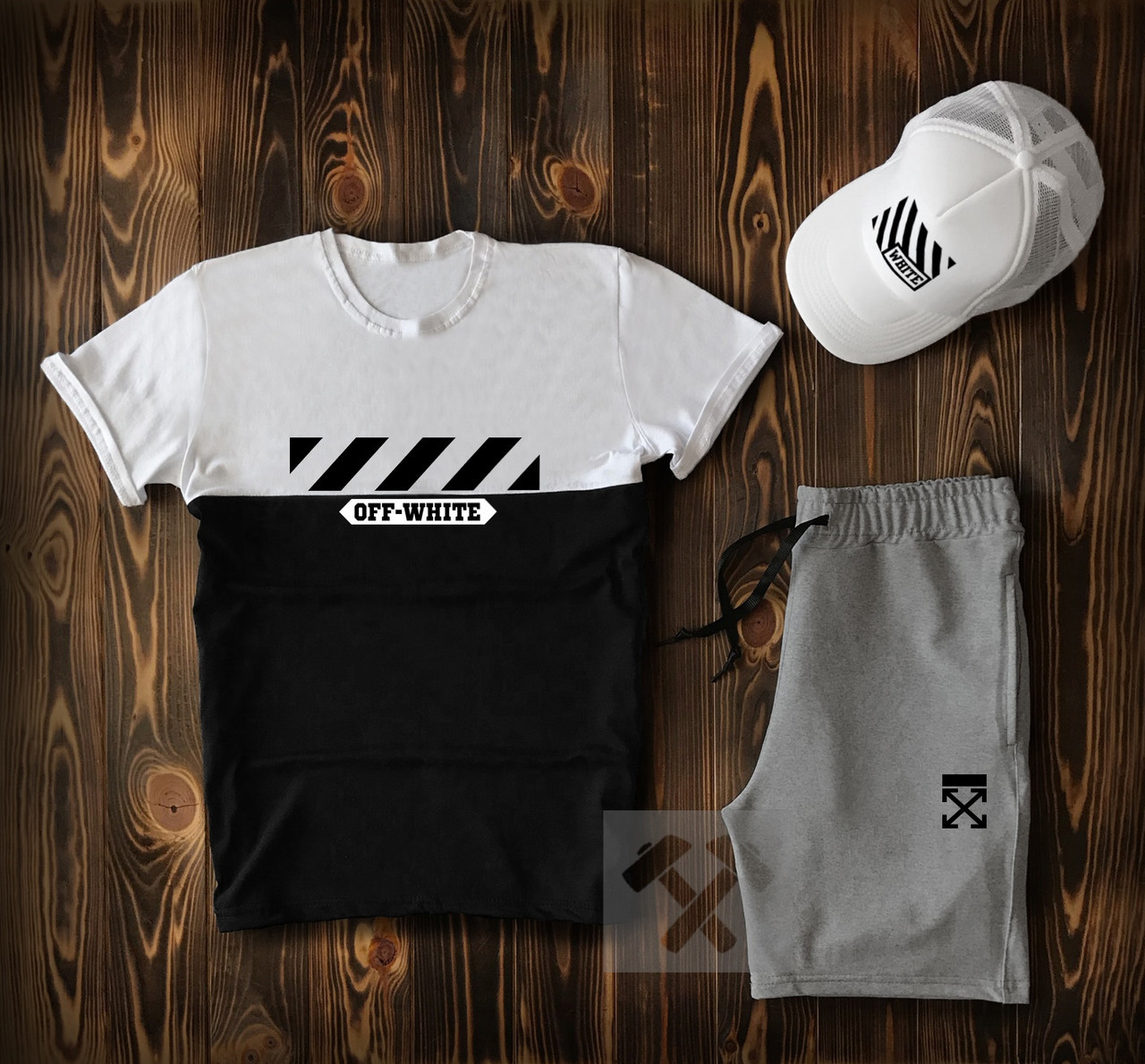 Мужской спортивный костюм летний OFF WHITE черно-серый | Комплект Шорты + футболка ТОП качества, Черный
Мужской спортивный костюм летний OFF WHITE черно-серый | Комплект Шорты + футболка ТОП качества, Черный