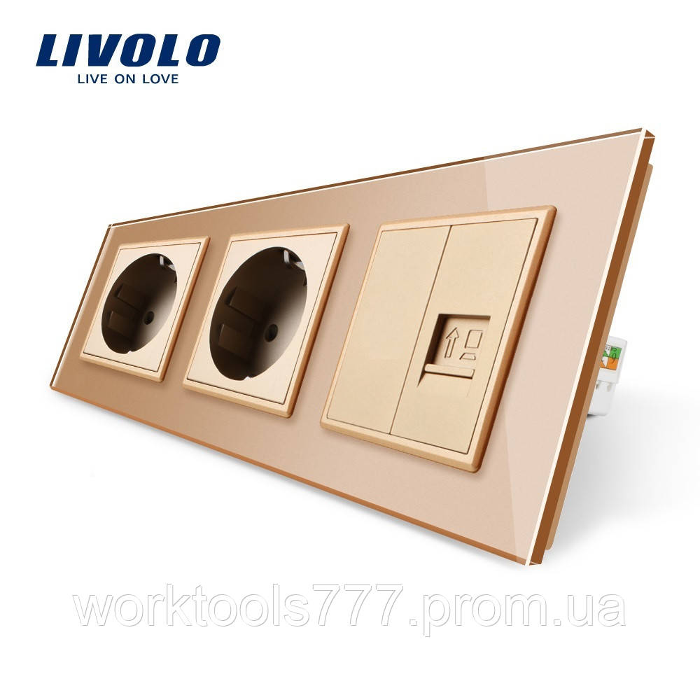 Розетка трехместная комбинированная Силовая Интернет Livolo золото стекло (VL-C7C2EU1CK0-13)
Розетка трехместная комбинированная Силовая Интернет Livolo золото стекло (VL-C7C2EU1CK0-13)
