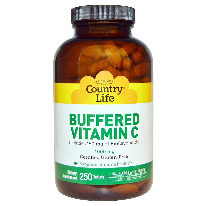 Буферизованный витамин С Country Life "Buffered Vitamin C" улучшенный, 1000 мг (250 таблеток)
Буферизованный витамин С Country Life "Buffered Vitamin C" улучшенный, 1000 мг (250 таблеток)
