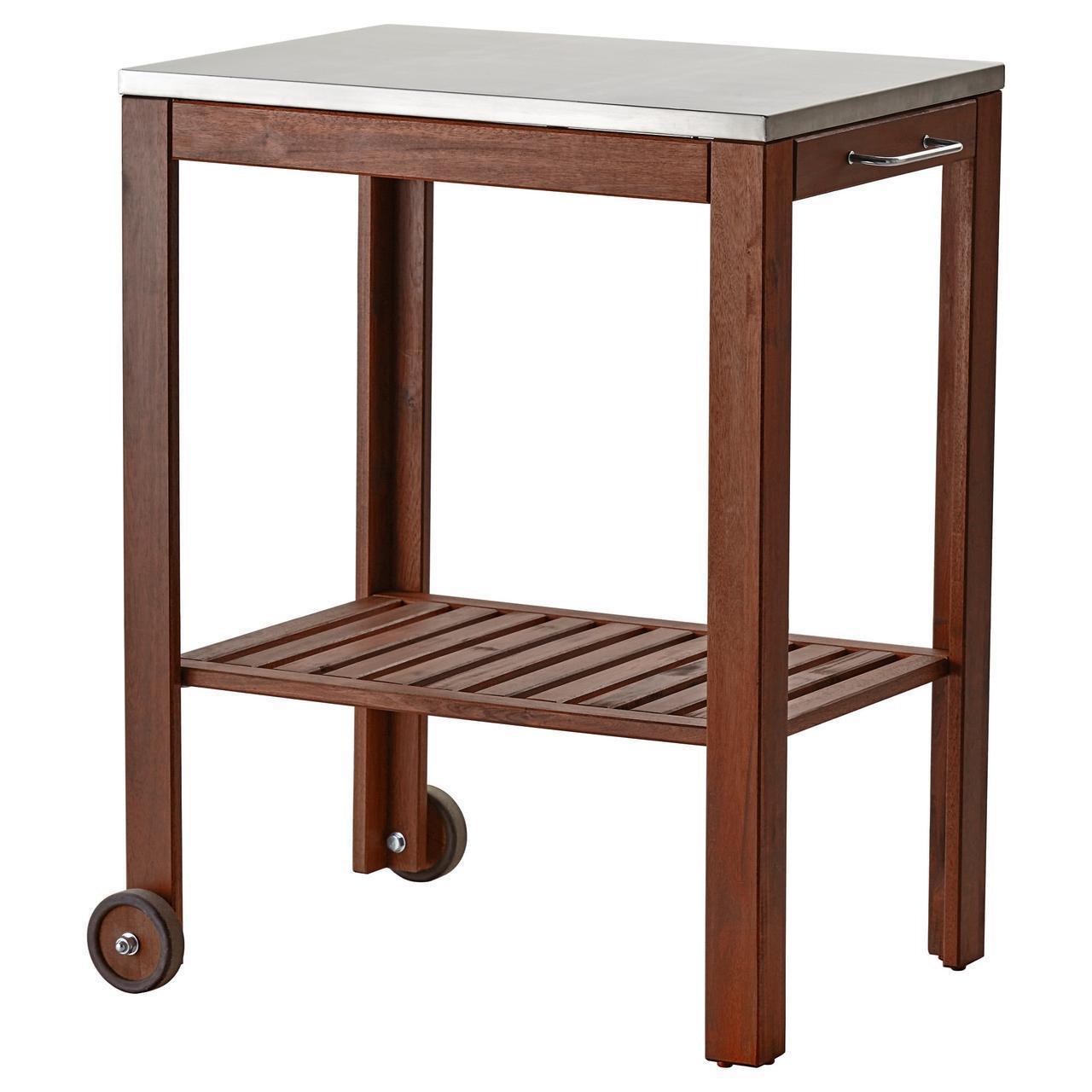 IKEA APPLARO/KLASEN Столик на колесиках для гриля, коричневая морилка, нержавеющая (490.484.11)
IKEA APPLARO/KLASEN Столик на колесиках для гриля, коричневая морилка, нержавеющая (490.484.11)