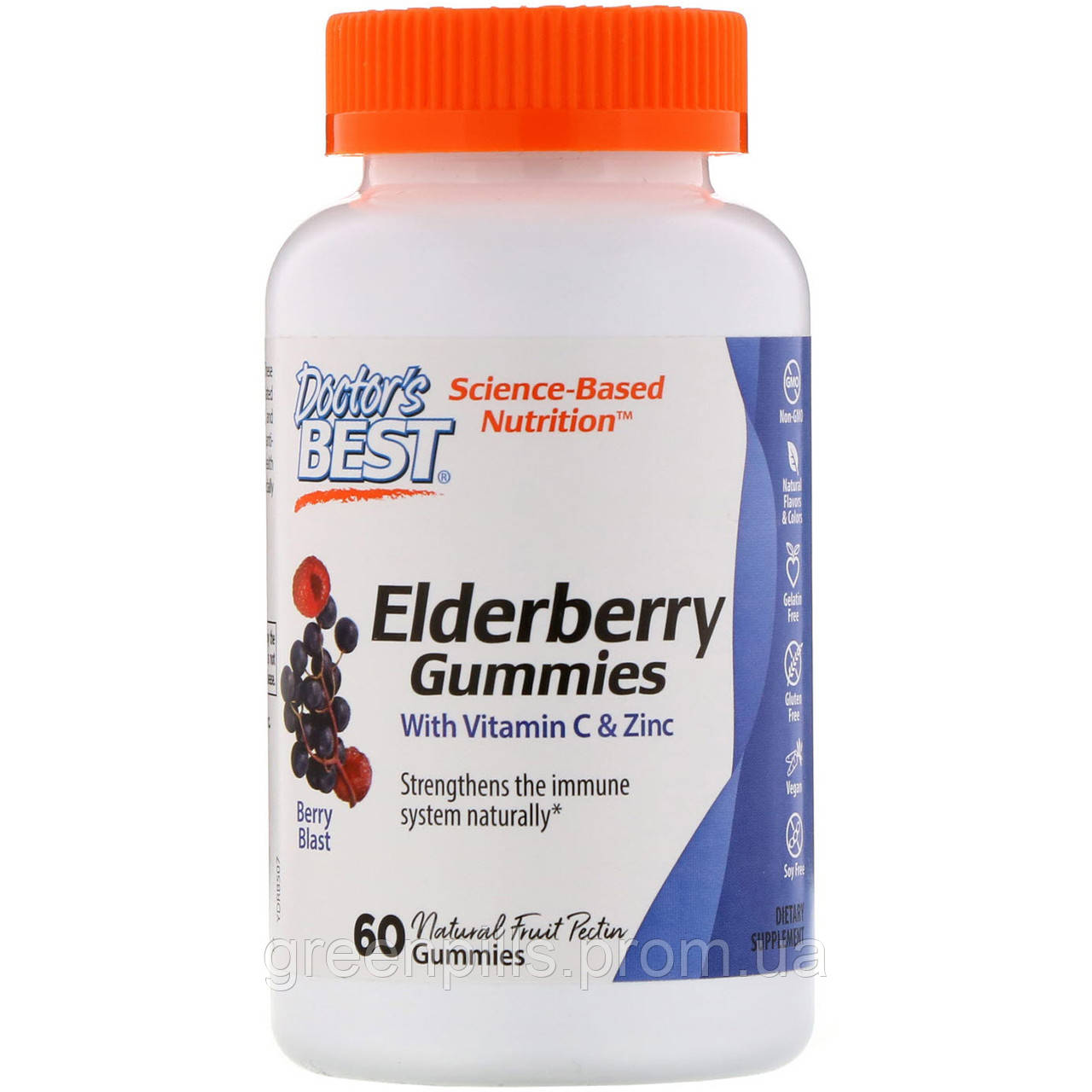 Черная бузина с цинком и витамином С,Elderberry Gummies with Vitamin C & Zinc,Doctor's Best, 60 конфет
Черная бузина с цинком и витамином С,Elderberry Gummies with Vitamin C & Zinc,Doctor's Best, 60 конфет