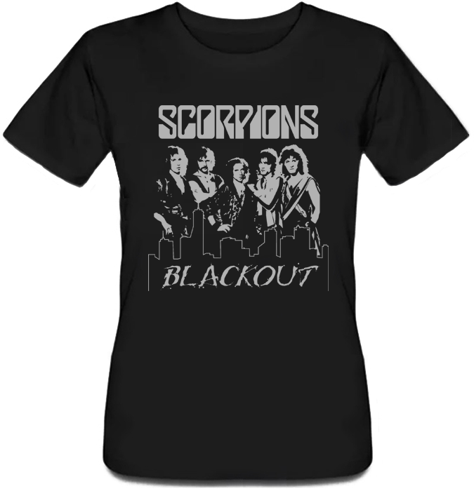 

Женская футболка Scorpions Blackout - Band (чёрная), Чёрный