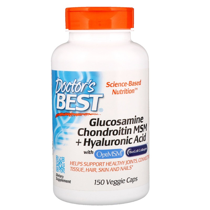 Глюкозамин,хондроитин, МСМ и гиалуронка Doctor's Best "Glucosamine Chondroitin MSM+HyaluronicAcid"(150 капсул)
Глюкозамин,хондроитин, МСМ и гиалуронка Doctor's Best "Glucosamine Chondroitin MSM+HyaluronicAcid"(150 капсул)