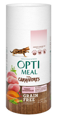 OptiMeal For Carnivores - беззерновой корм ОптиМил с индейкой и овощами для кошек, 650г
OptiMeal For Carnivores - беззерновой корм ОптиМил с индейкой и овощами для кошек, 650г