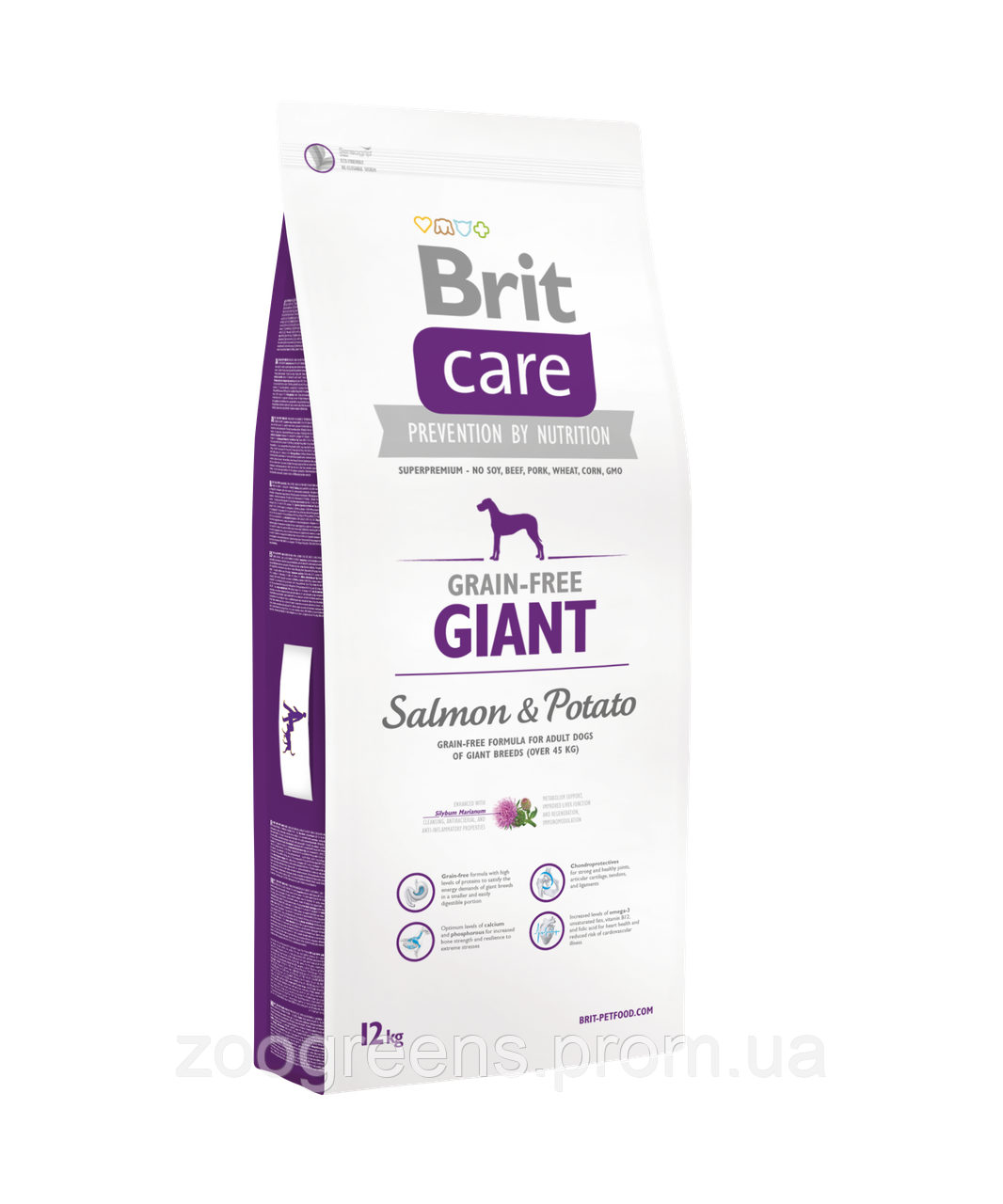 Brit Care Grain-free Giant Salmon & Potato 12 кг. Корм для взрослых собак гигантских пород (от 45 кг и более)
Brit Care Grain-free Giant Salmon & Potato 12 кг. Корм для взрослых собак гигантских пород (от 45 кг и более)
