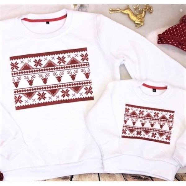 Свитшоты новогодние с оленями с орнаментом фемели лук family look Орнамент для двоих серый, женский
Свитшоты новогодние с оленями с орнаментом фемели лук family look Орнамент для двоих серый, женский