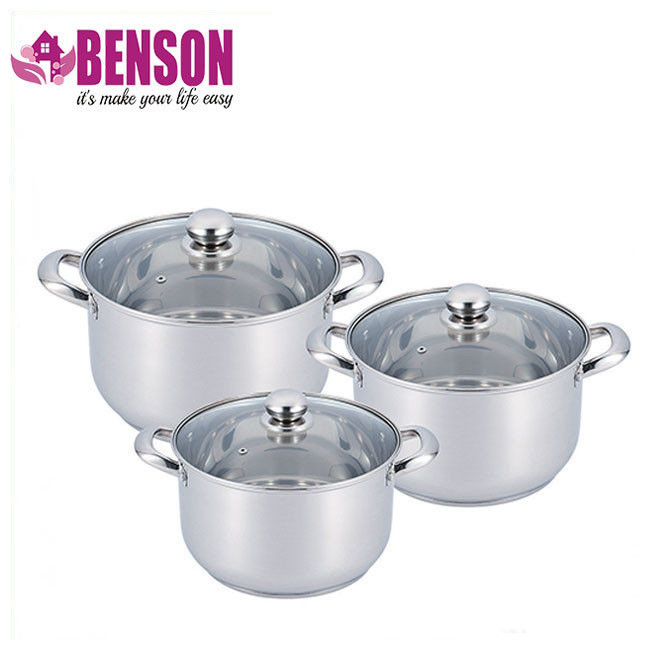 Набор кастрюль из нержавеющей стали 6 предметов Benson BN-213 8,5 л, 10 л, 14 л
Набор кастрюль из нержавеющей стали 6 предметов Benson BN-213 8,5 л, 10 л, 14 л